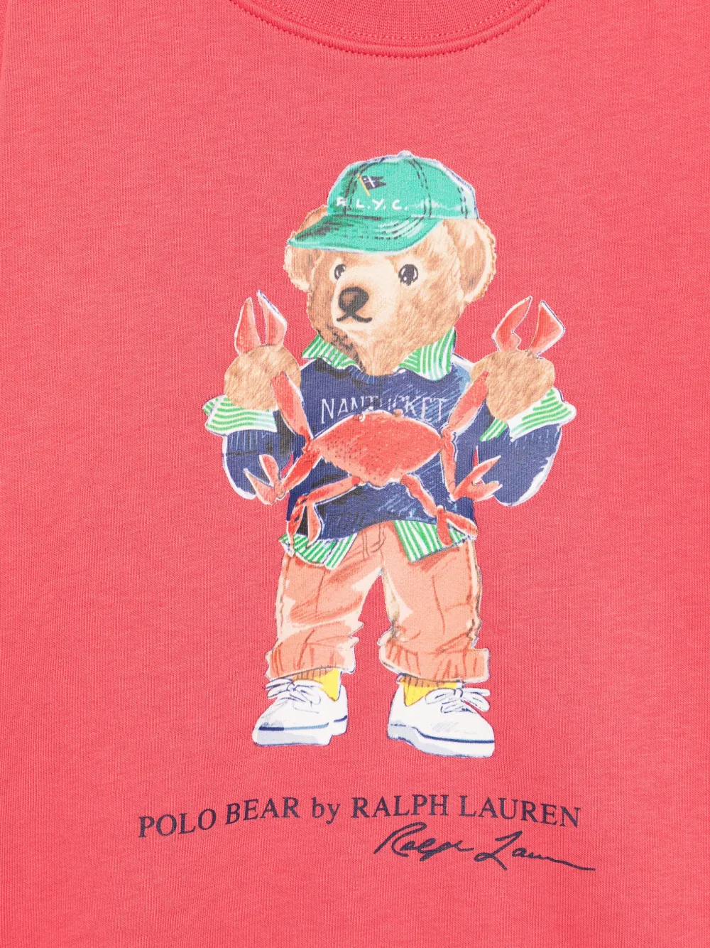 Флисовая толстовка Bear Polo Ralph Lauren Kids, красный — фото 3