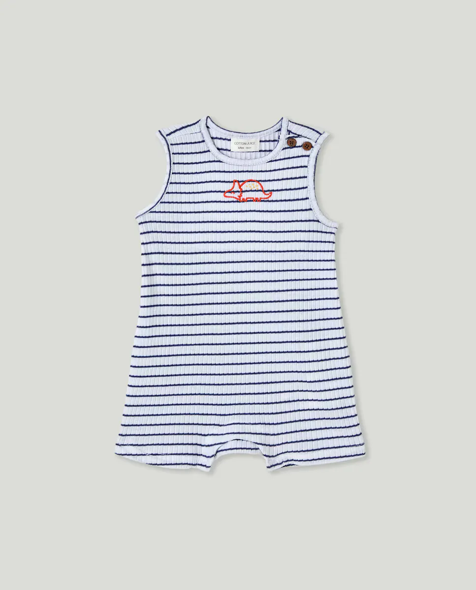 

Короткая пижама без рукавов для мальчика Cotton Juice, синий