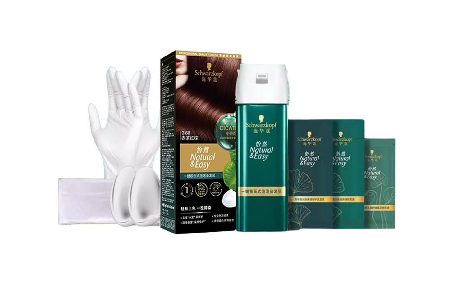 

SHIHUAKOU набор для окрашивания волос в один клик, дополнительный цвет, комплект из 10 SCHWARZKOPF