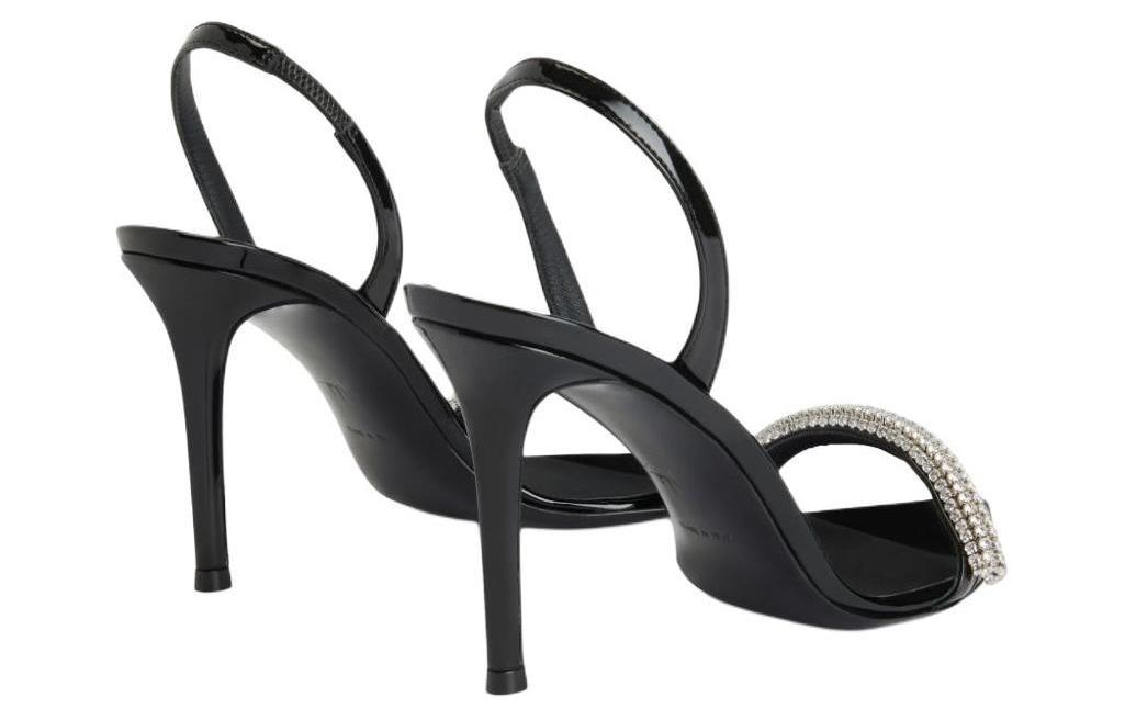 Женские кожаные сандалии Intriigo Galassia 90mm Giuseppe Zanotti, черные — фото 4