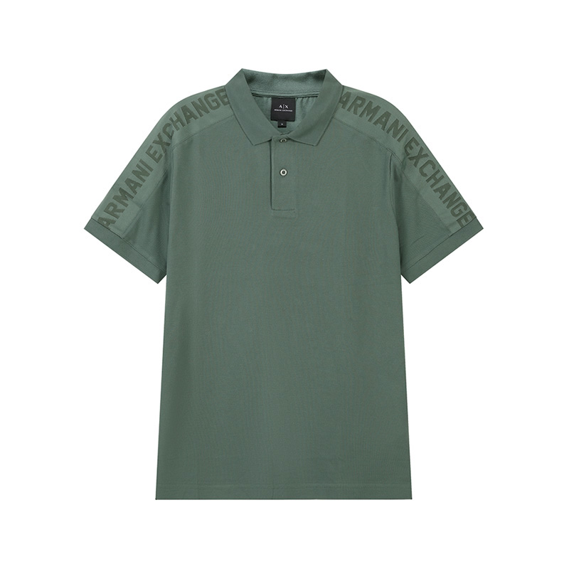 

Футболка поло мужская серо-зеленая AE FW24 ARMANI EXCHANGE