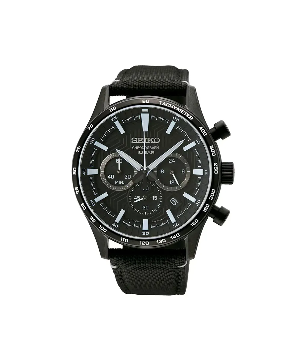 

Neo Sports SSB417P1 мужские нейлоновые часы с черным ремешком Seiko, черный