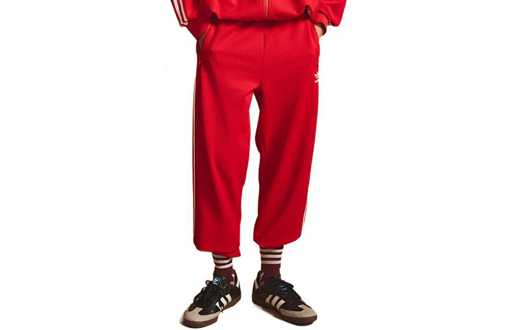 Спортивный костюм трикотажные штаны унисекс алый Adidas Originals, цвет Scarlet — фото 4