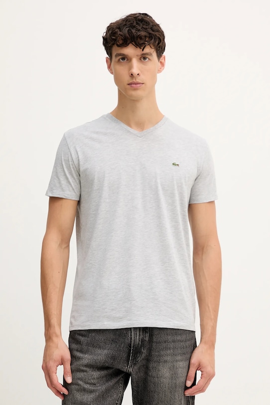 

Хлопковая футболка Lacoste, серый