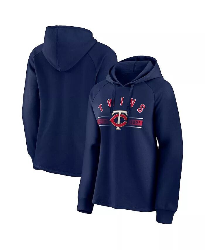 

Женский темно-синий пуловер с капюшоном Minnesota Twins Perfect Play реглан Fanatics
