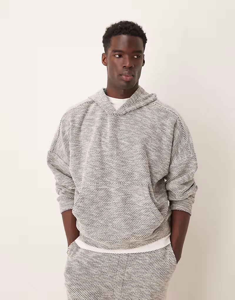 

Толстовка свободного кроя с заниженной линией плеч ASOS DESIGN серого меланжевого цвета
