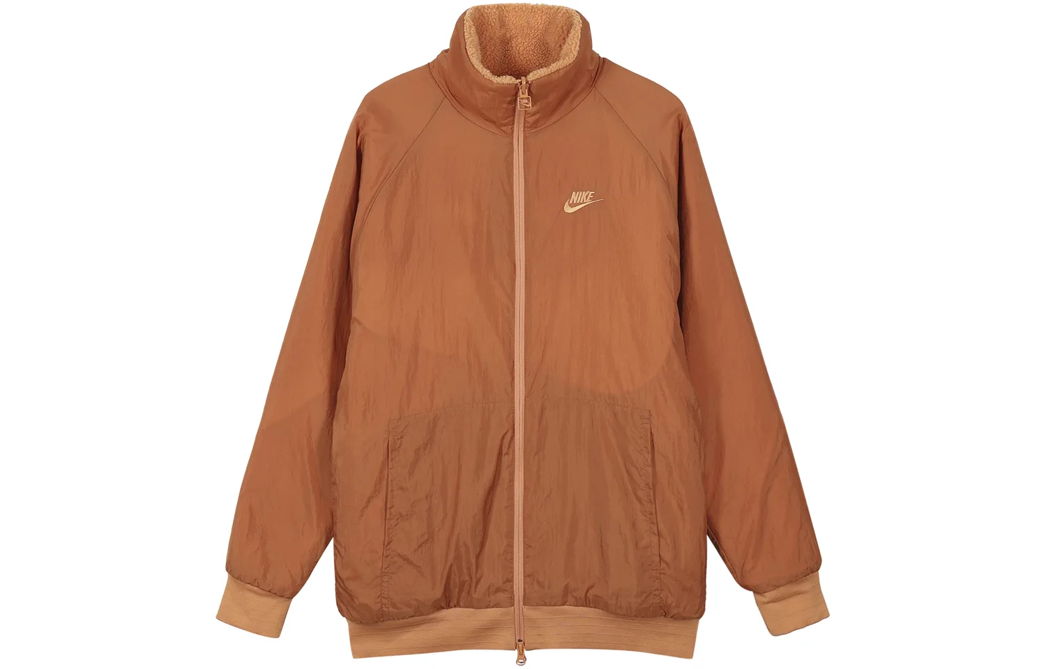 Куртка Big Swoosh Reversible Boa Asia Sizing Nike, Coffee Yellow — фото 4