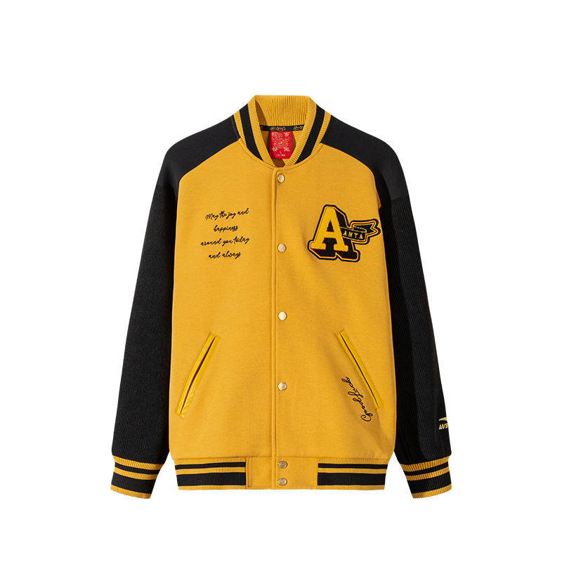

ANTA Бейсбольная куртка мужская парящая желтая и базовая черная, Soaring Yellow/Basic Black