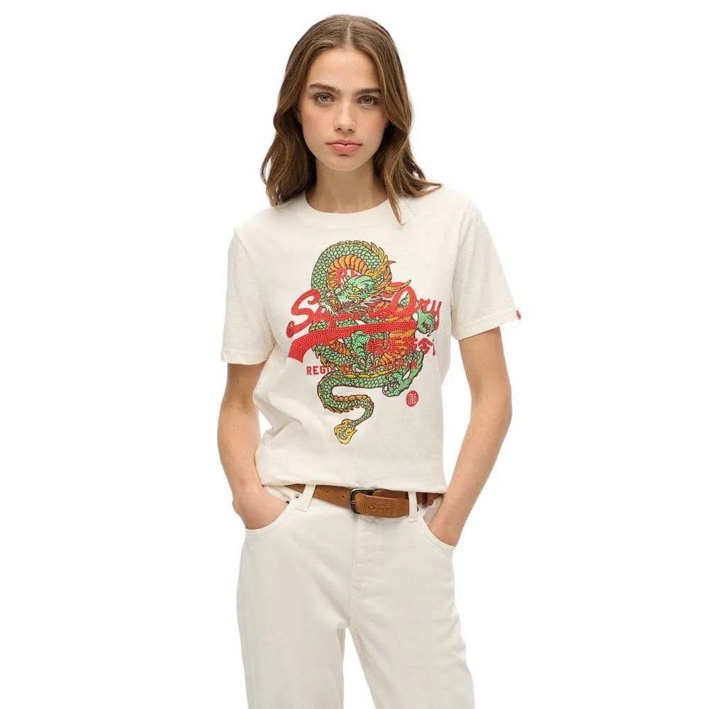 

Футболка с коротким рукавом Superdry Vl Tokyo Relaxed, бежевый