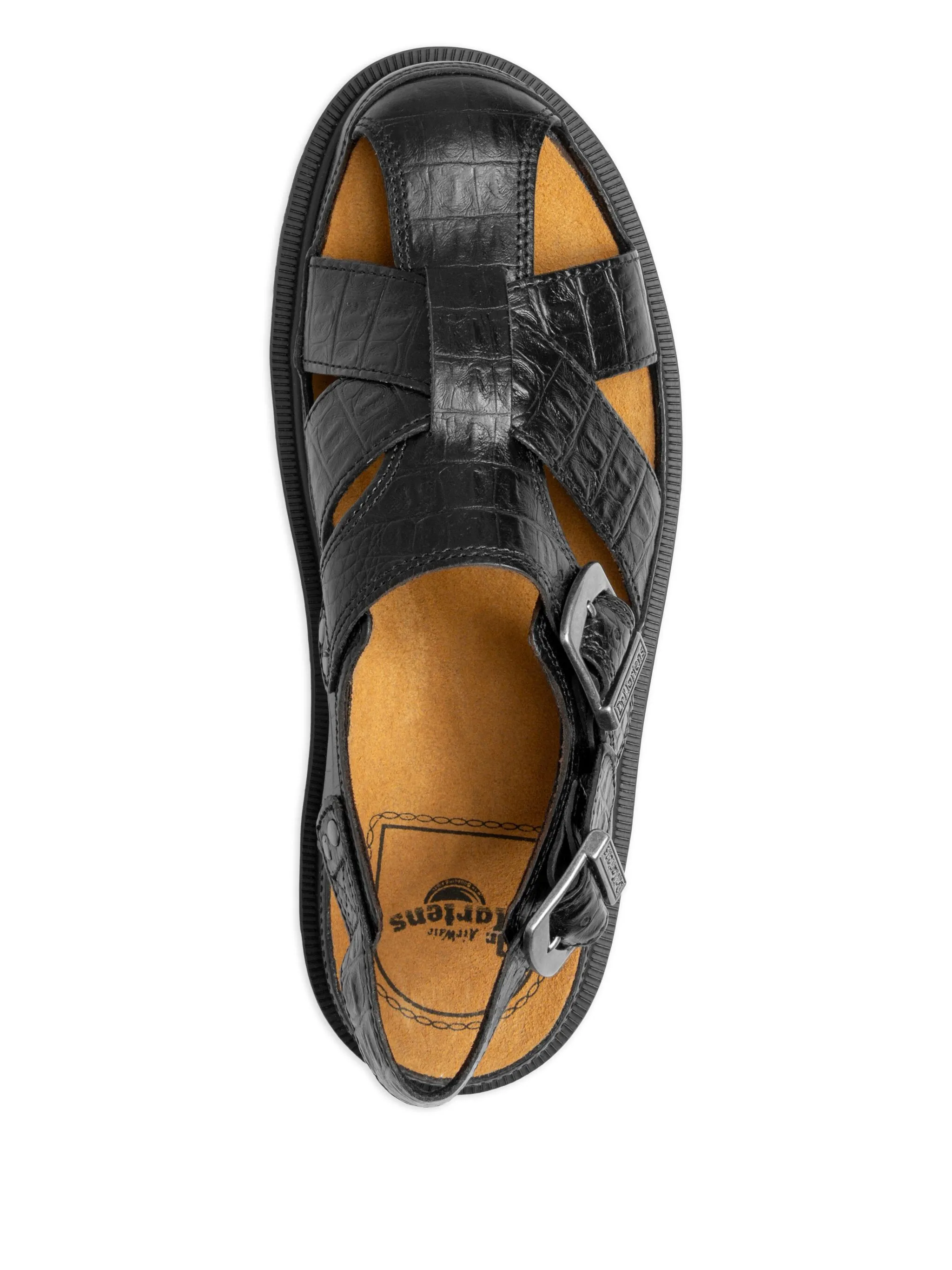 

Сандалии с тиснением под кожу крокодила Dr. Martens, коричневый