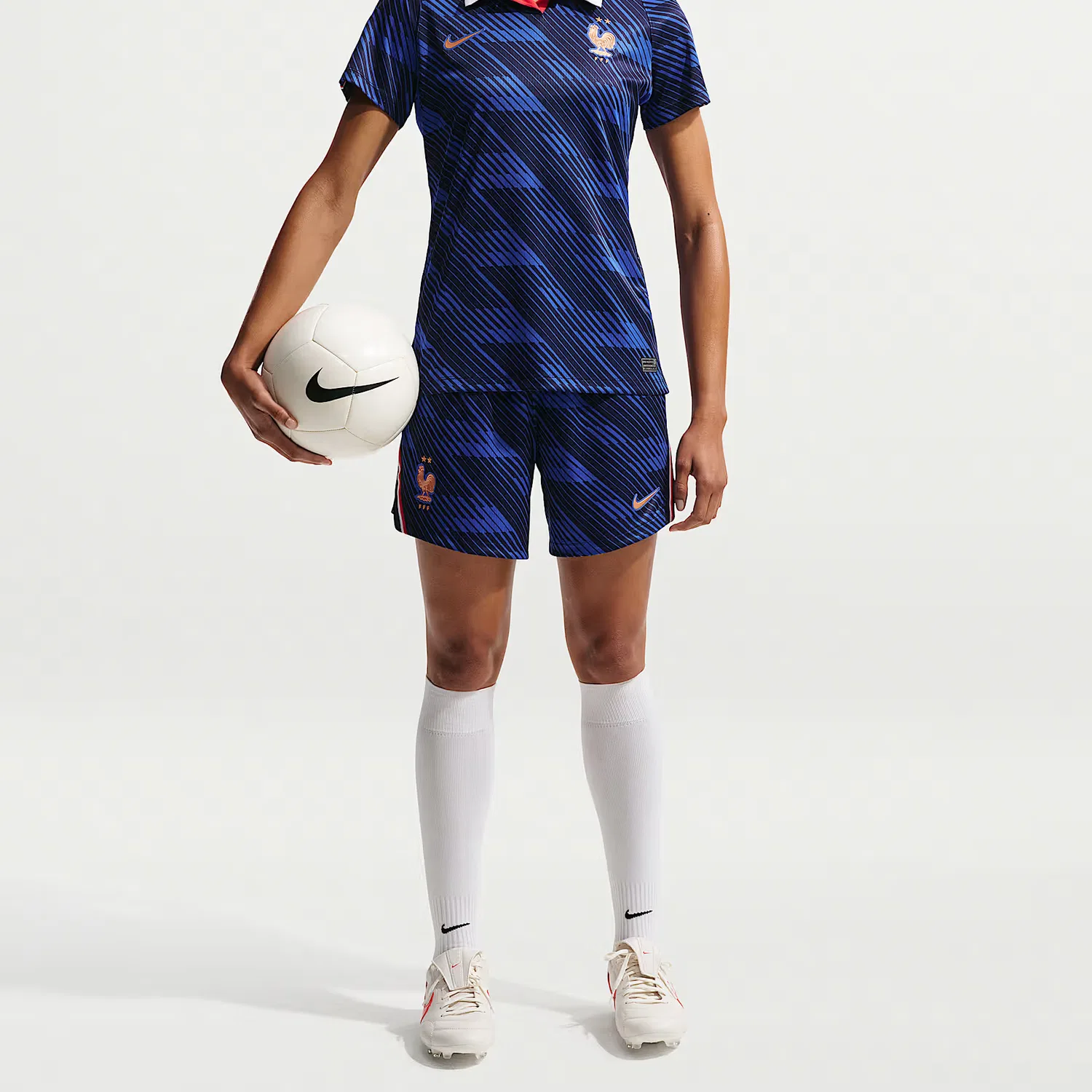Женские футбольные шорты Dri Fit Nike, Game Royal Blue/Black Blue/Metallic Copper — фото 3