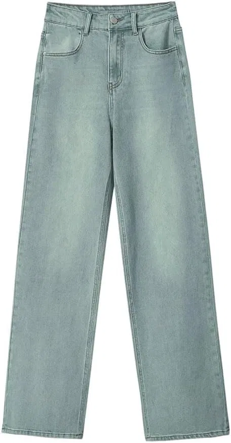 Джинсы прямые свободные, бренд не указан, цвет Blue Jeans