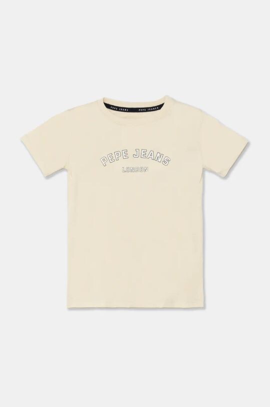 

Детская хлопковая футболка Aldridge Pepe Jeans, бежевый