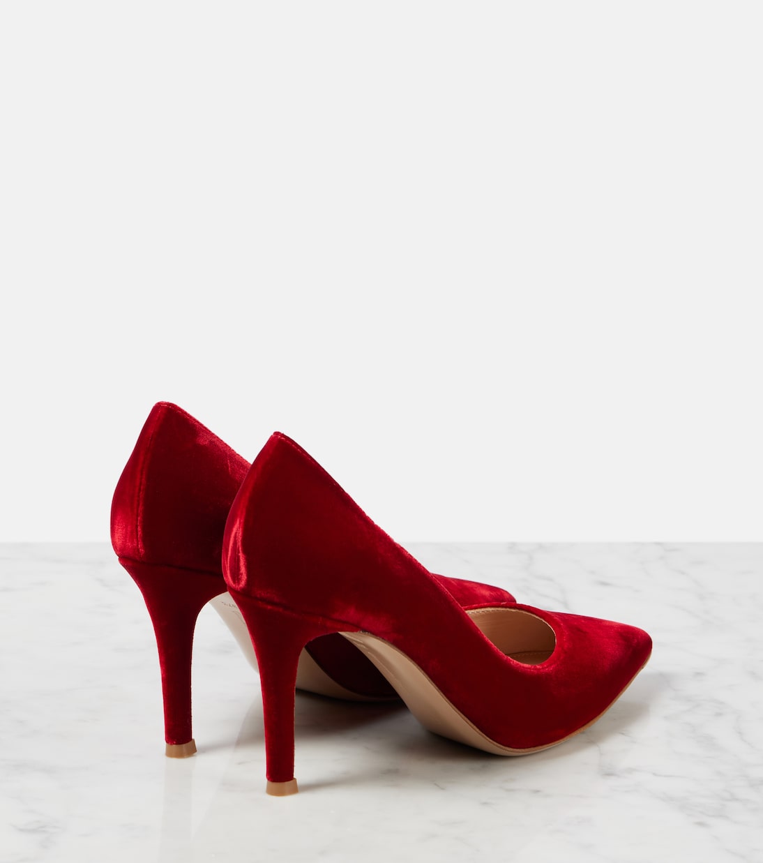 Бархатные туфли Gianvito 85 Gianvito Rossi, Tabasco Red — фото 2