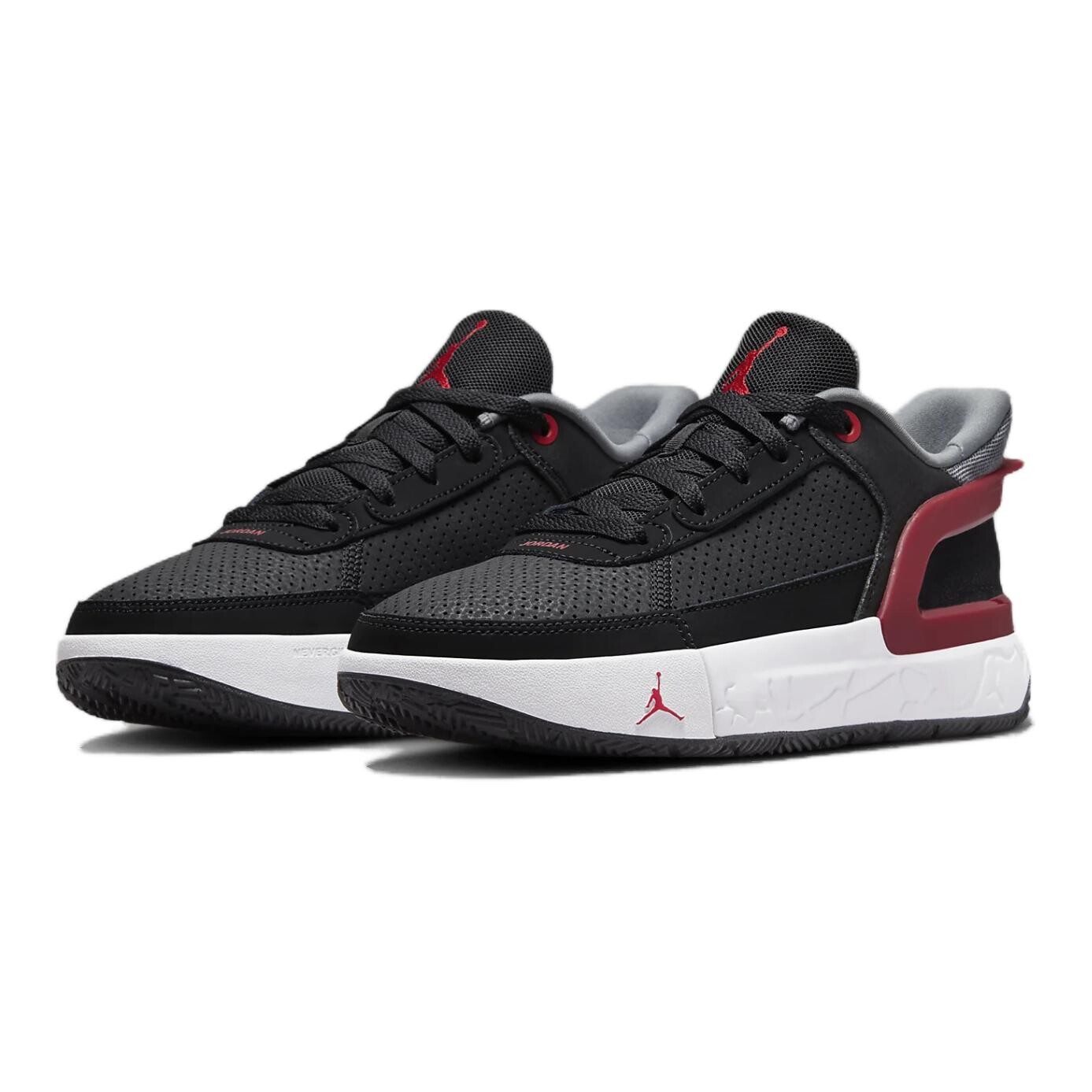 Детские баскетбольные кроссовки GS Low-top черные, серые, белые, красные Jordan, черный/серый/белый/красный — фото 3