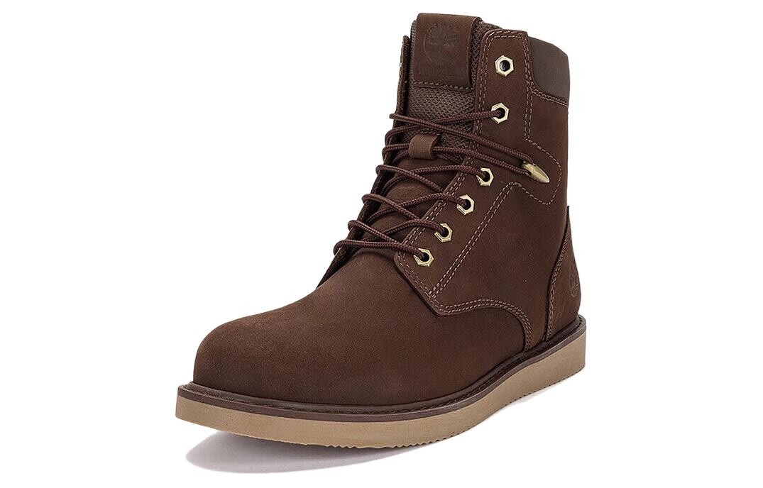Мужские уличные ботинки Timberland однотонные высокие, темно-коричневый — фото 3