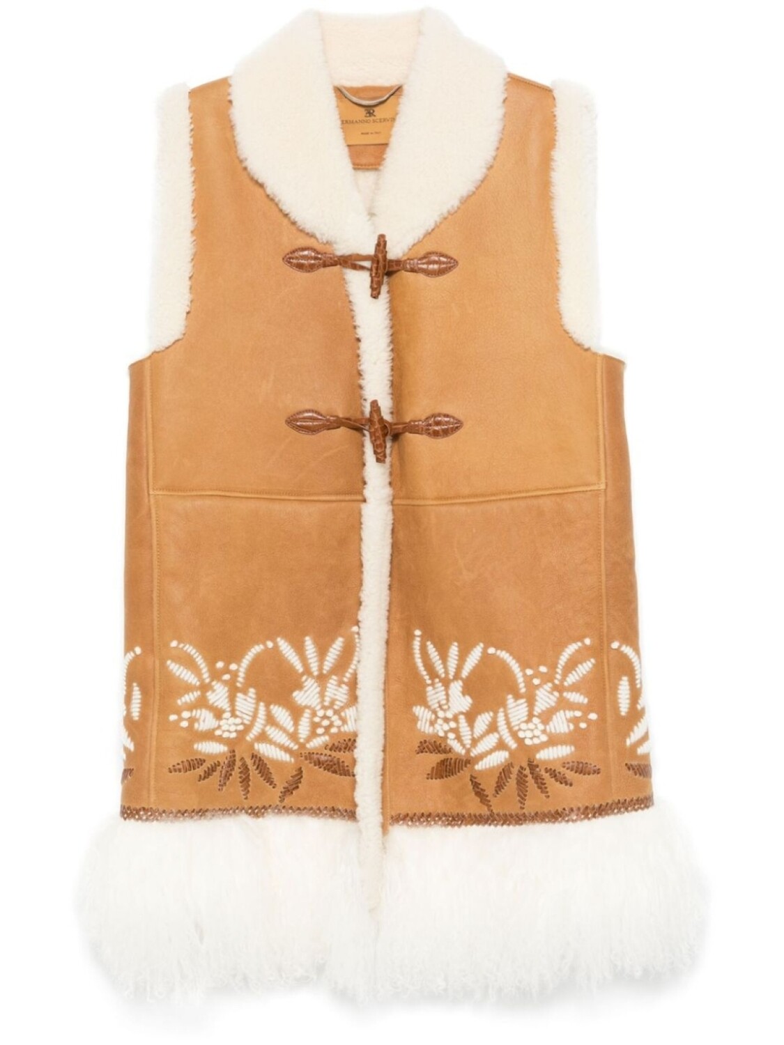 

Пальто с мехом Ermanno Scervino, нейтральный цвет