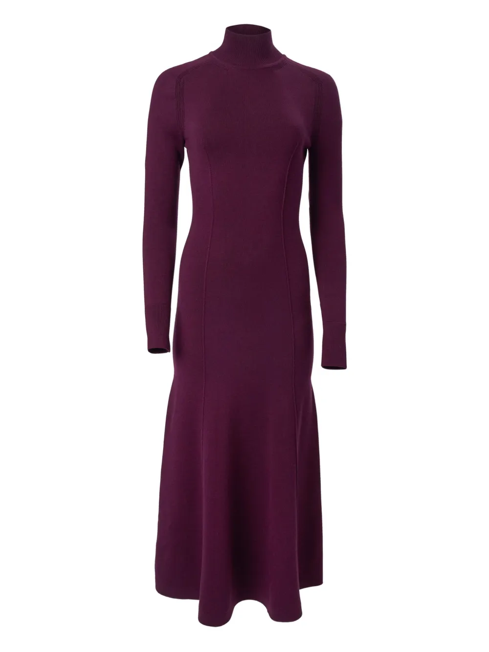 

Платье с высоким воротником из смеси шерсти и шелка Carolina Herrera, красный