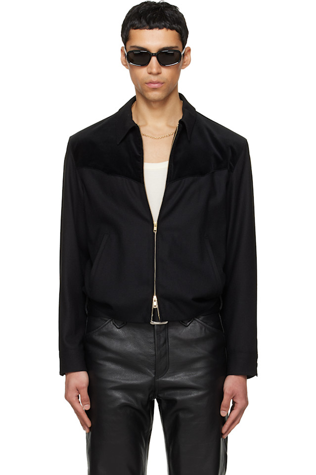 

Блузон с шерстяной бархатной отделкой Tonywack, черный