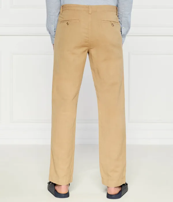 Льняные брюки stfbedfordp Straight fit Polo Ralph Lauren, бежевый — фото 4