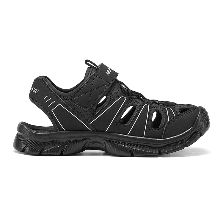 Устойчивые к скольжению, устойчивые к истиранию, дышащие сандалии Low Top черный/серебристый Kids' Skechers Kids, черный/серебряный — фото 2