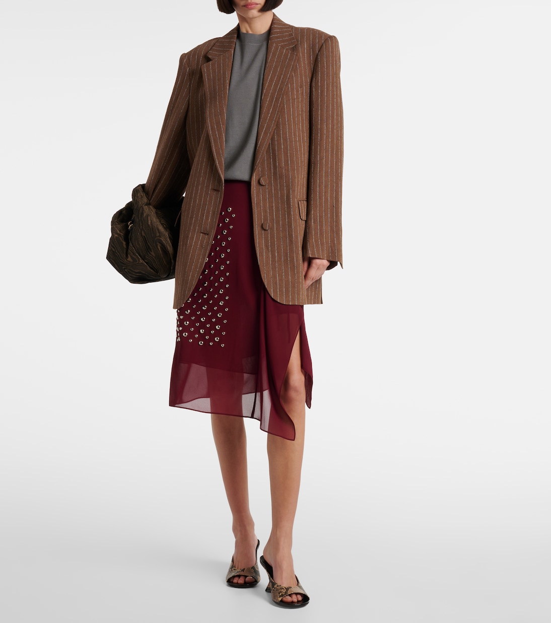 Мюли из кожи с эффектом змеиной кожи Dries Van Noten, бежевый — фото 3