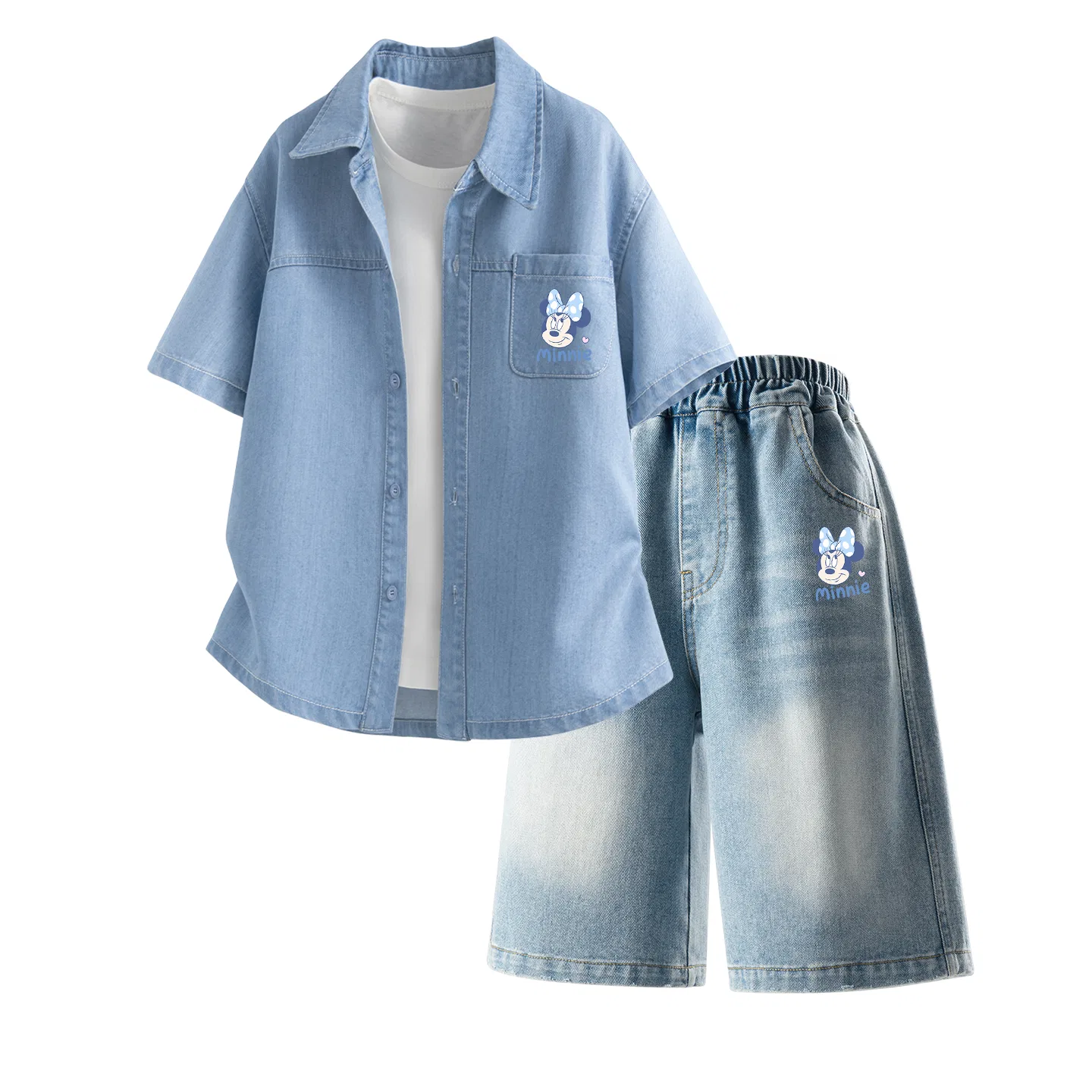 Детская спортивная одежда casual с воротником-стойкой тонкая Disney, Dewi Flower K Denim Dark Blue+Dewi Flower K Denim Blue — фото 3