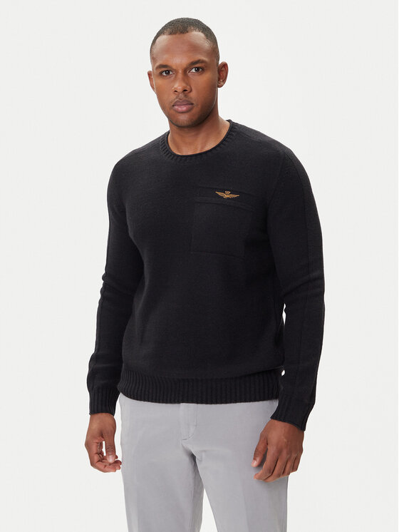 

Свитер regular fit 252MA1586UL00904 Aeronautica Militare, чёрный