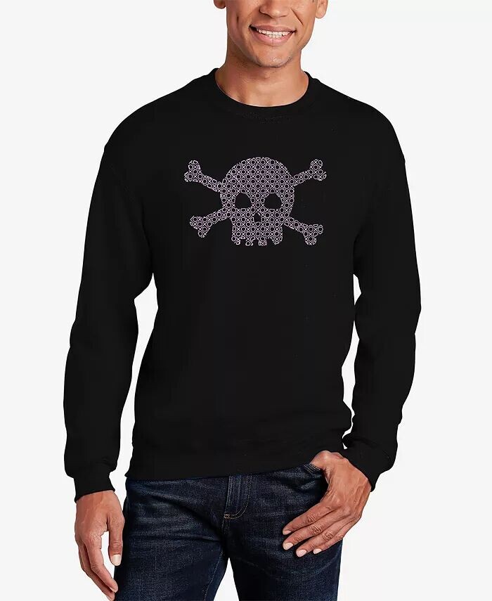 

Мужская толстовка с круглым вырезом Word Art Xoxo Skull LA Pop Art, черный