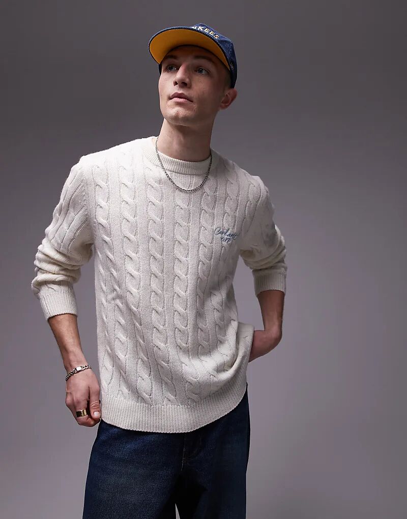 

Фирменный джемпер с косами кремового цвета Carhartt WIP