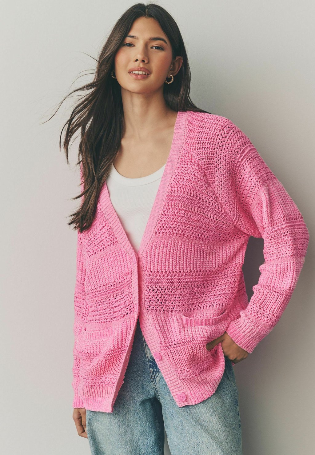 

Кардиган TALL FIT - UP STITCH Next, розовый