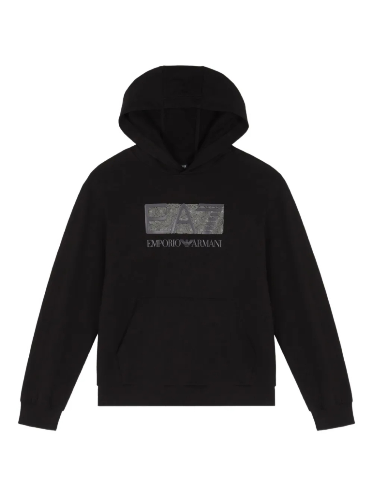 

Детская хлопковая толстовка с капюшоном Emporio Armani Kids, черный
