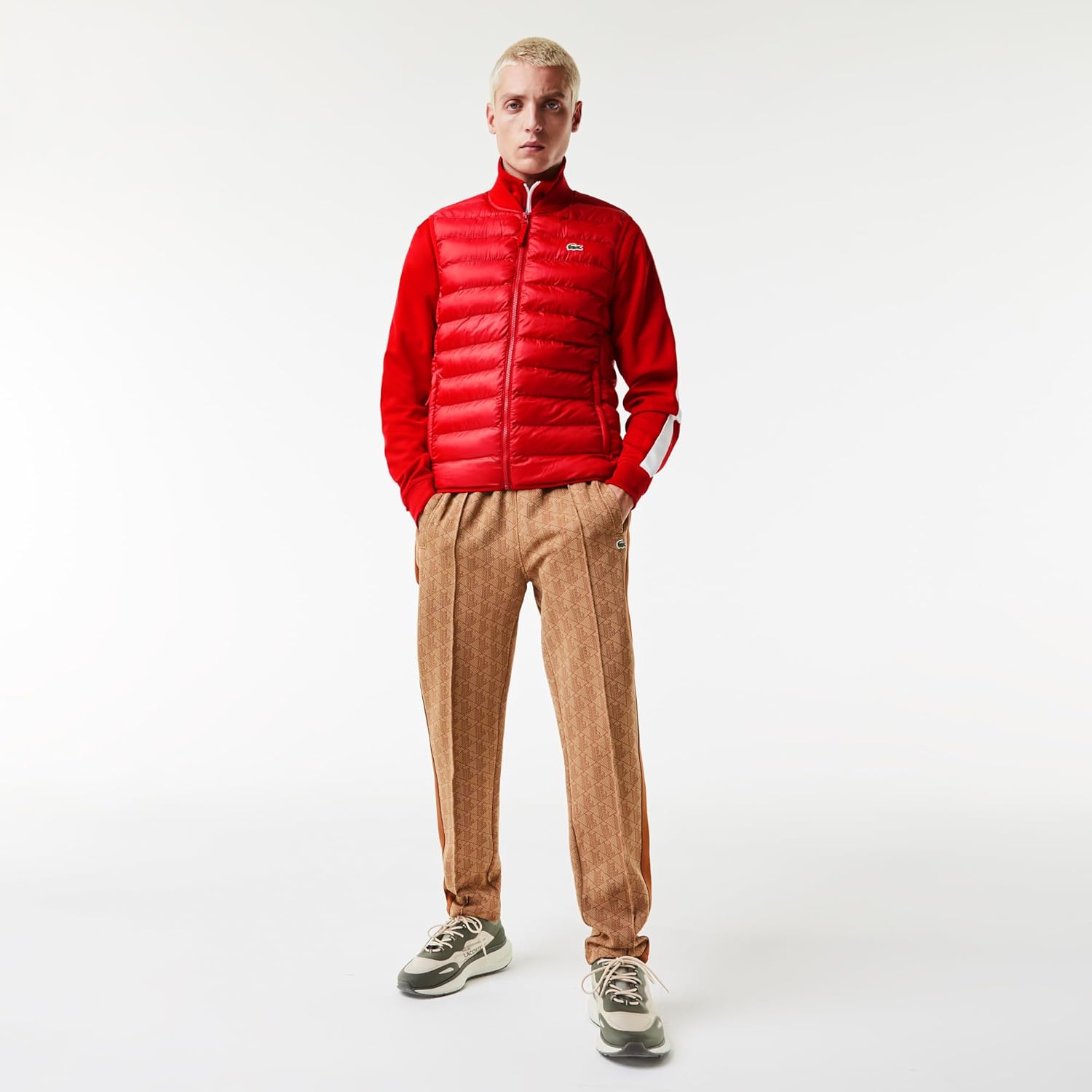 Мужская утепленная водоотталкивающая жилетка-куртка Lacoste, Rouge — фото 2