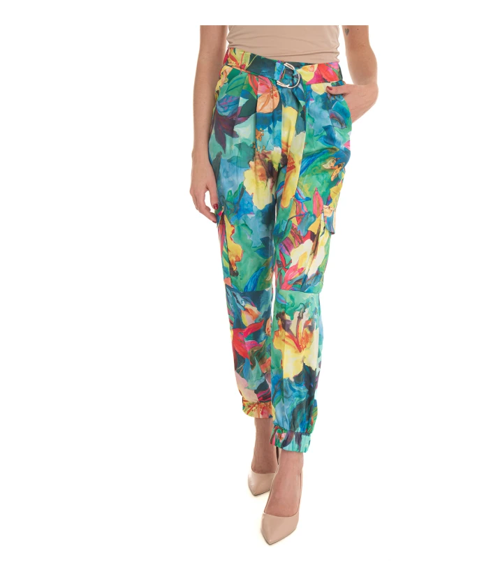 

Брюки-Карго с цветочным принтом и поясом Liu Jo, мультиколор