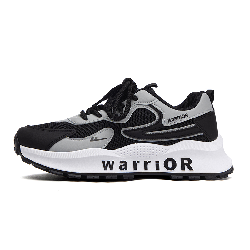 

Нескользящие износостойкие низкие повседневные туфли мужские, черные, светло-серые WARRIOR, Black Light Gray
