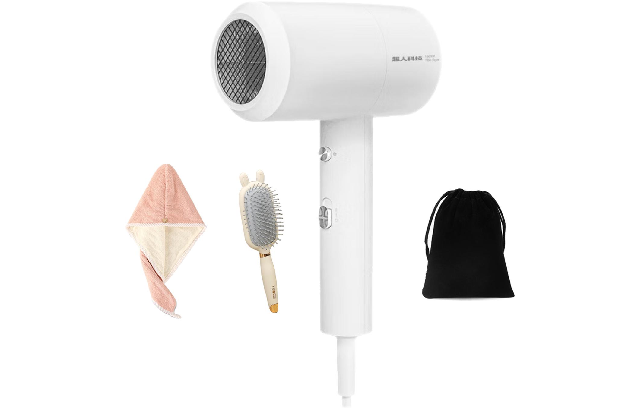 

Фен для волос с высокой мощностью обдува RD1650 Sid, RD1650 + hair dryer cap + air cushion comb + storage bag