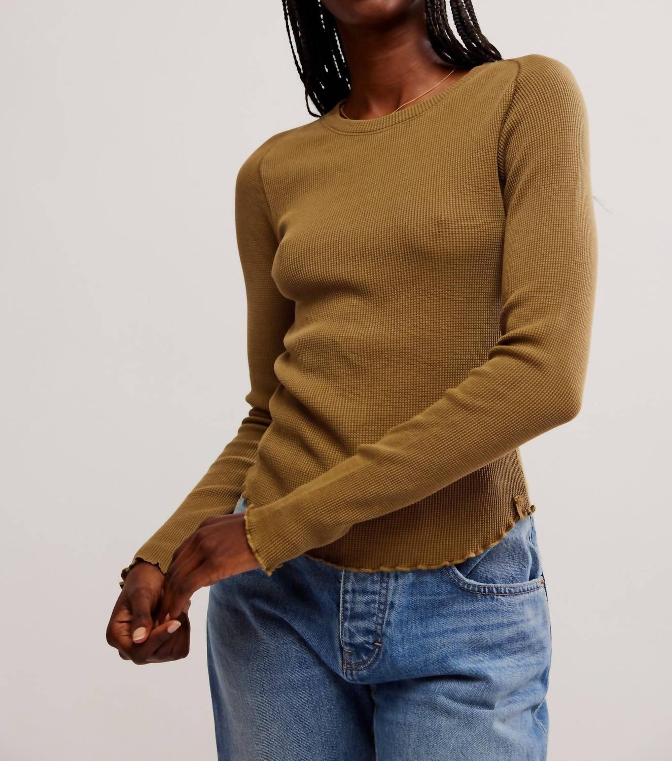 

Топ с длинными рукавами Easy Does It в цвете Military Olive Free People