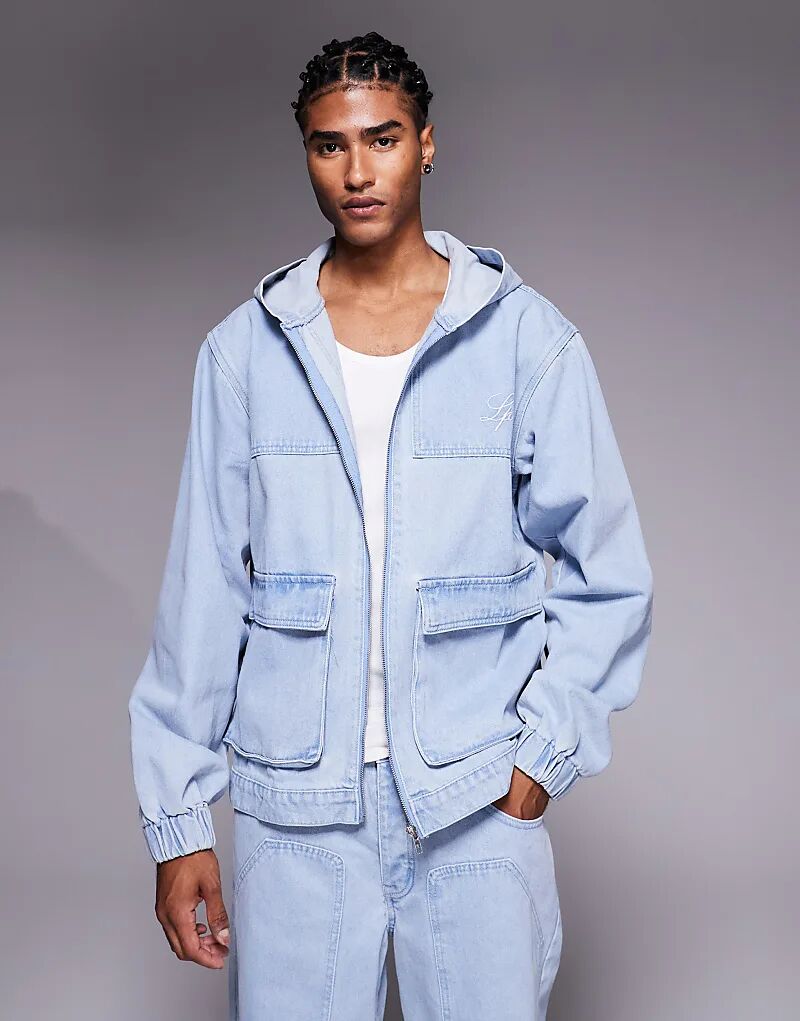 

Джинсовая куртка Liquor N Poker свободного кроя с капюшоном, цвет выбеленный