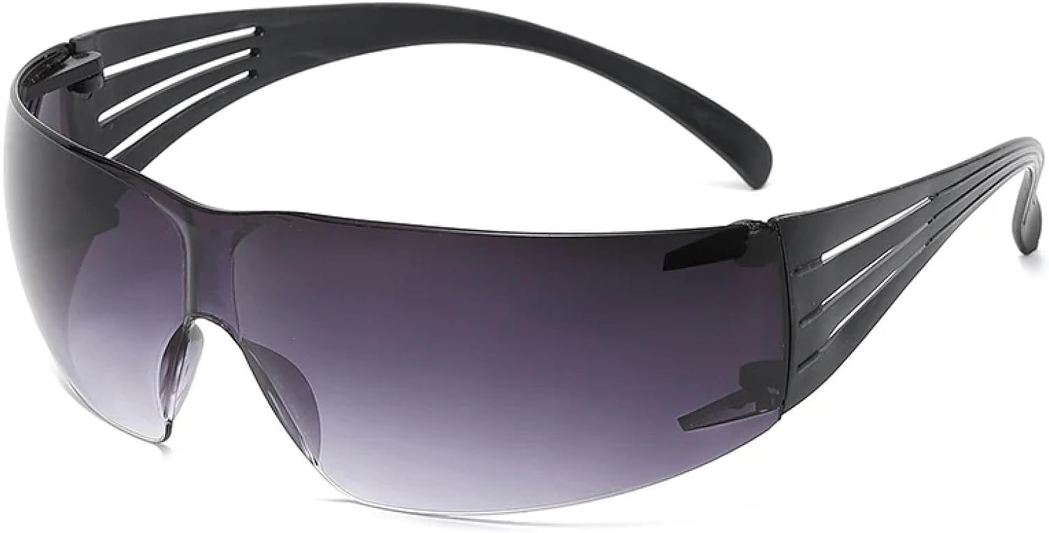 

Панк-солнцезащитные очки-маска, цельные солнцезащитные очки без оправы для женщин и мужчин, для верховой езды, спортивные очки с обтекаемой формой, очки с защитой от УФ-излучения UV400 TKKTLLT, Grey