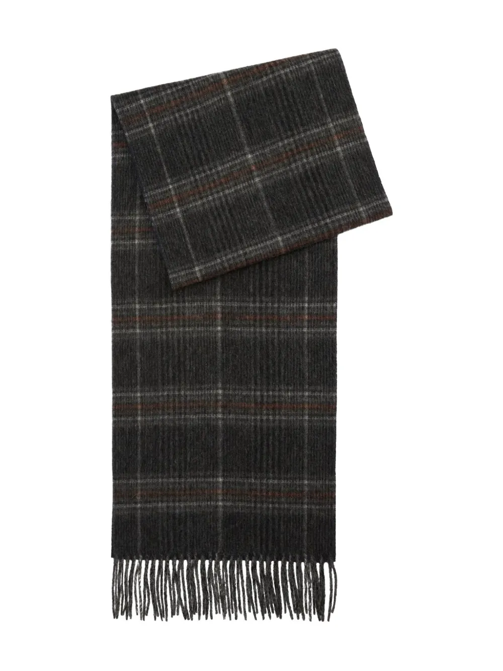 

Клетчатый шарф с бахромой Barbour, серый