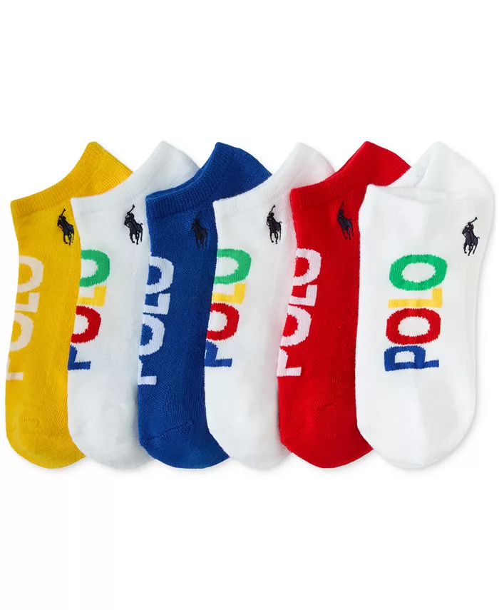 

Женские носки-лодочки с логотипом Polo, 6 пар Polo Ralph Lauren, белый