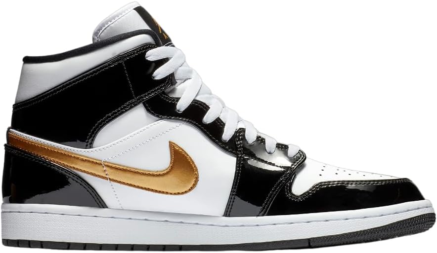 Мужские кроссовки Air Jordan 1 High Nike, белый/черный/золотой — фото 2