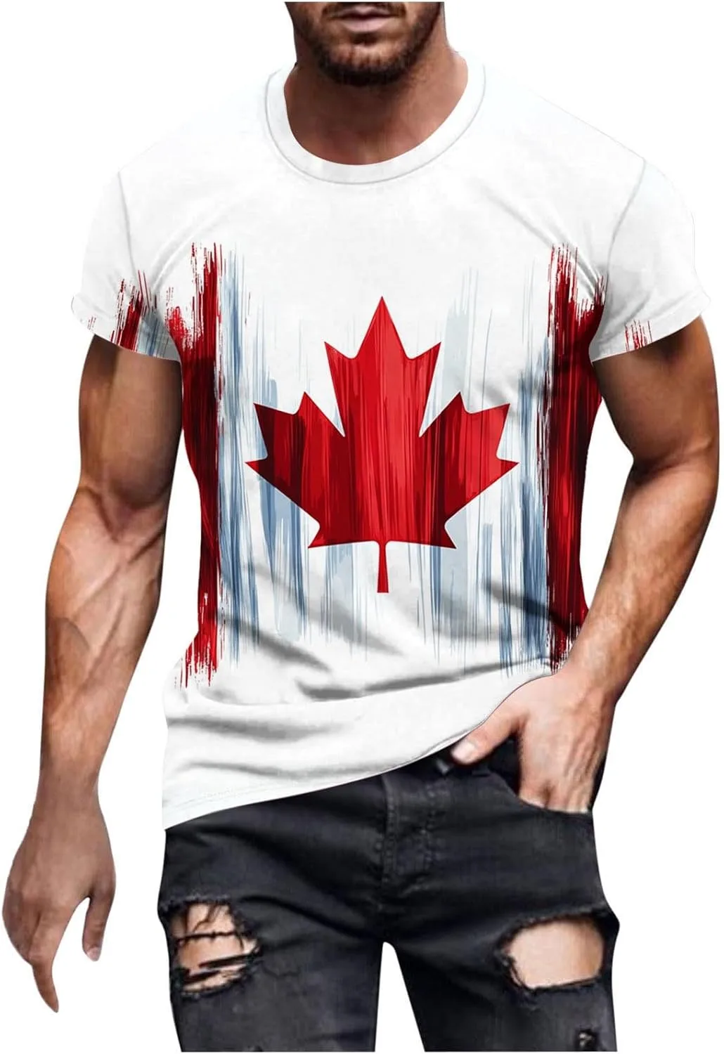 

Футболка Canada Day с принтом Maple Leaf, мужская, короткий рукав