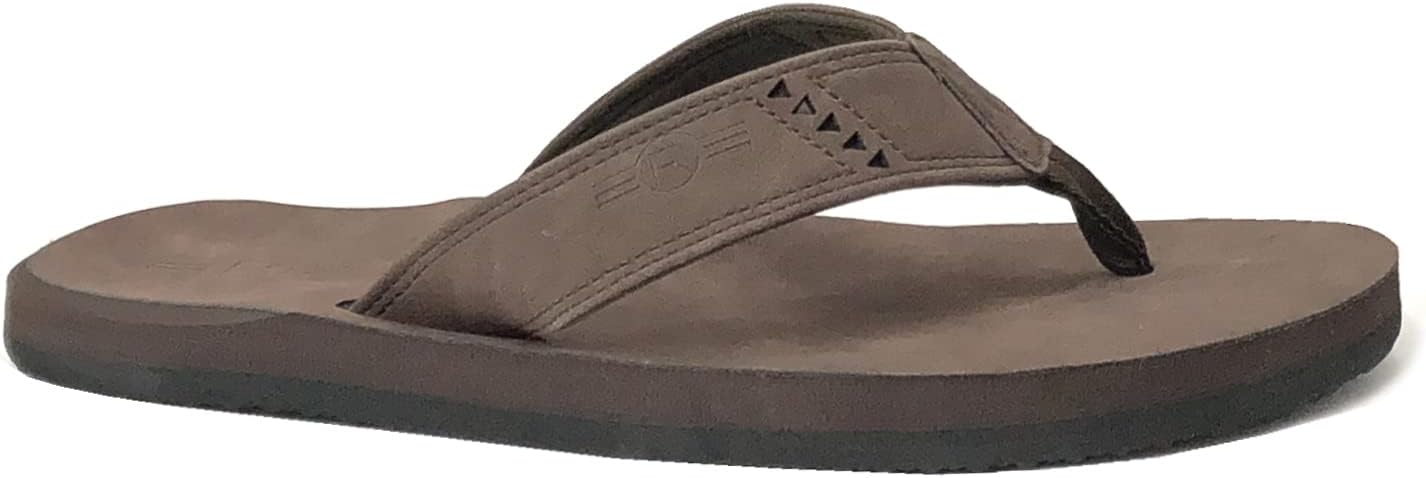 

Мужские пляжные вьетнамки REDVOLUTION с tribal-гравировкой, стильные повседневные сандалии, коричневый