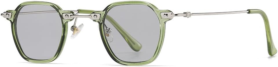 

Популярные модные маленькие квадратные женские солнцезащитные очки в стиле ретро с заклепками, мужские солнцезащитные очки с прозрачными градиентными линзами WNCKSQ, Green Light Grey