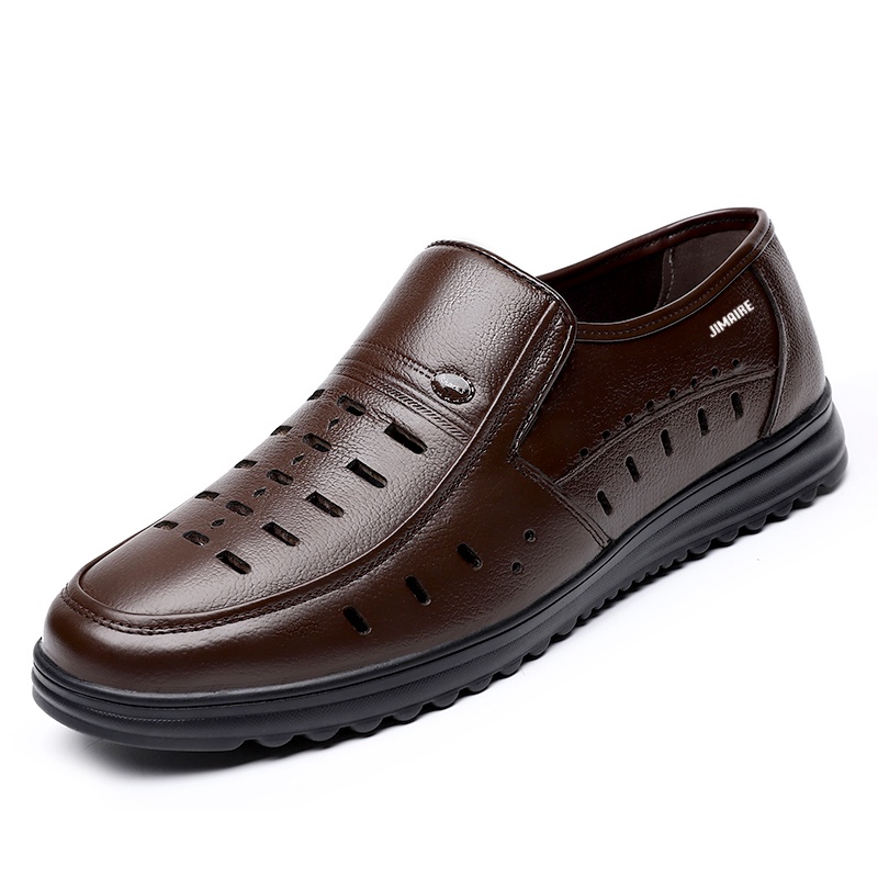 

King Jinmai Повседневные кожаные туфли мужские низкие коричневые, цвет Brown