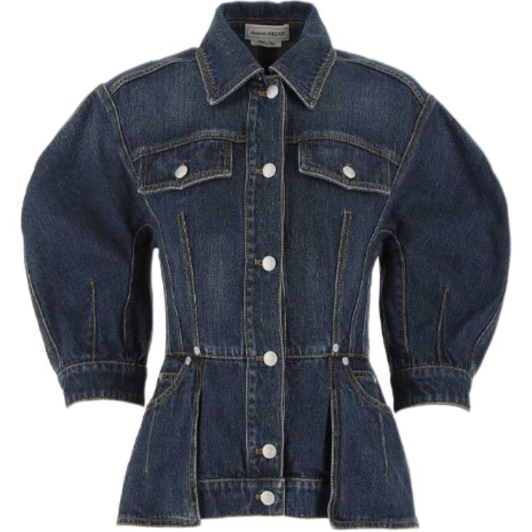 

Короткое пальто женское голубое Alexander McQueen