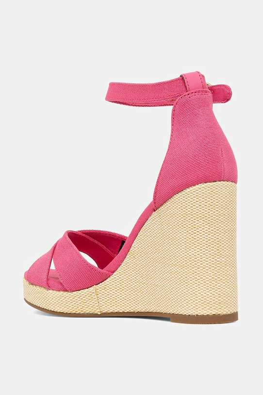 Сандалии Flag High Wedge Espadrille с перекрещивающимися ремешками Tommy Hilfiger, розовый — фото 3