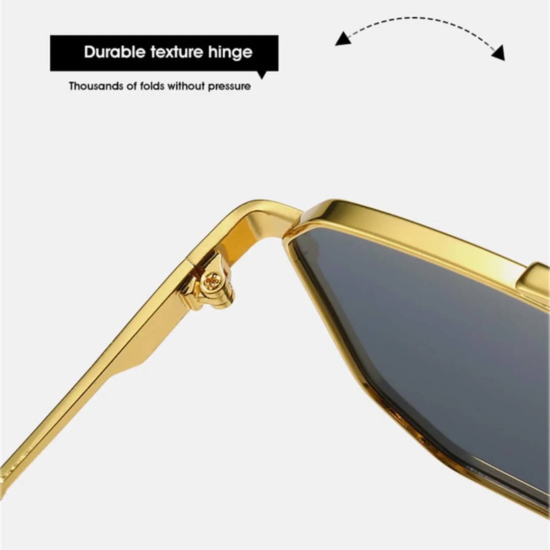 

Ретро металлические квадратные женские солнцезащитные очки класса люкс UV400, модные солнцезащитные очки для мужчин с градиентным переходом TVTBBVV, Golden Blue Tea