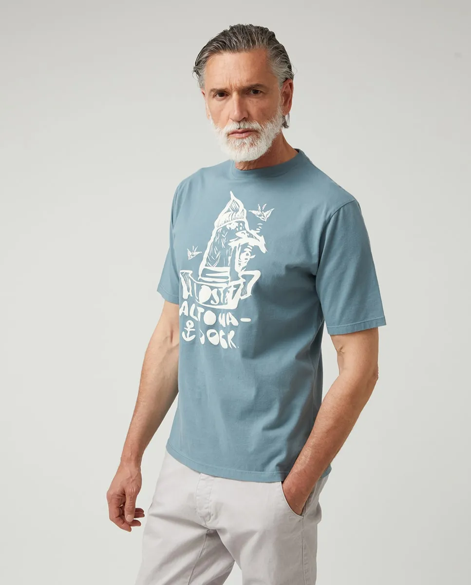 

Мужская футболка с коротким рукавом и логотипом на боку Altonadock, бирюзовый